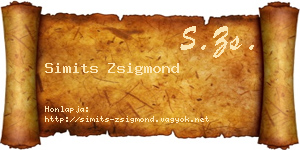 Simits Zsigmond névjegykártya